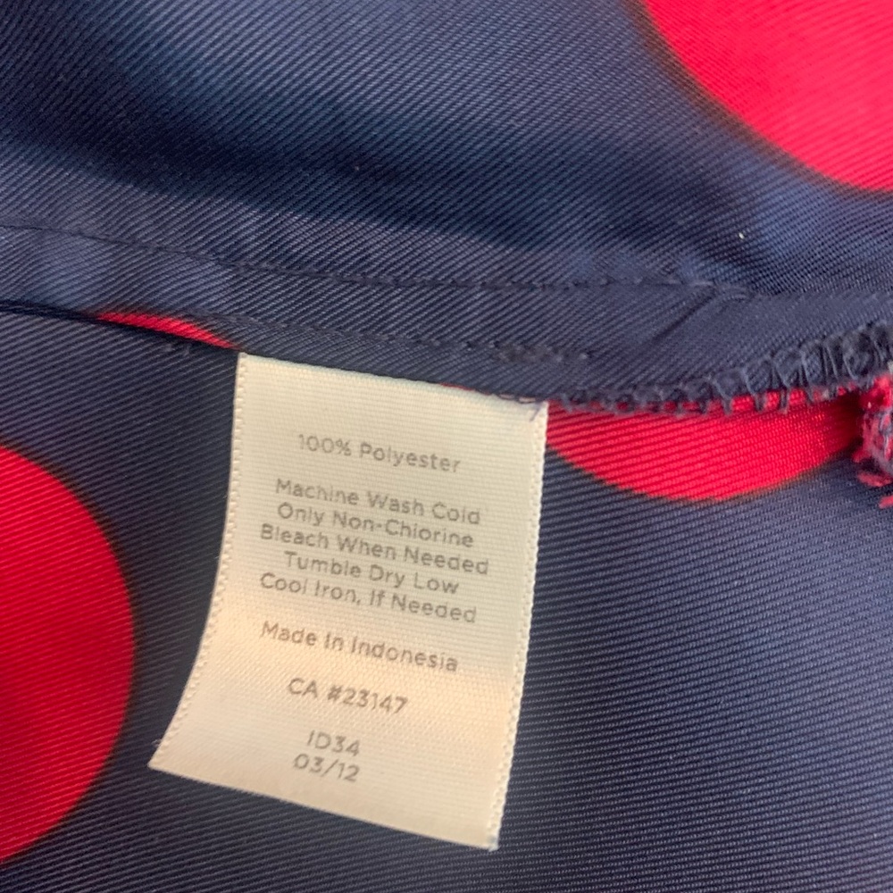 Talbots Shell Size 10 Navy And Red Polka Dot - image 5